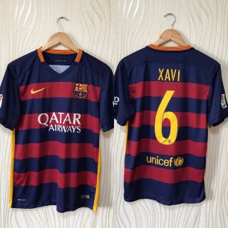 Barcelona 2015 2016 Home Football Shirt Soccer Jersey 6 Xavi Nike 658794 - 422u