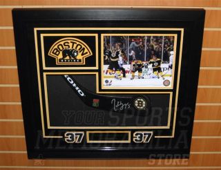 Patrice Bergeron Boston Bruins Signed Framed Hockey Stick Blade Display