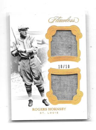 2018 Panini Flawless Rogers Hornsby Gold Dual Jersey Patch 10/10