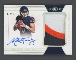 2017 National Treasures Silver Mitchell Trubisky Rpa Rc 3 - Color Patch Auto /25