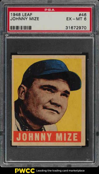 1948 Leaf Johnny Mize 46 Psa 6 Exmt (pwcc)