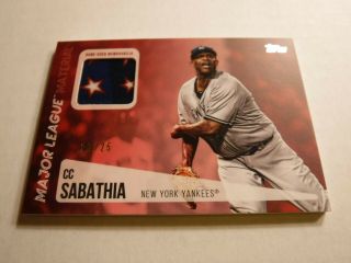 2019 Topps Series 2 CC Sabathia Major League Material RED /25 Stars NY Yankees 2