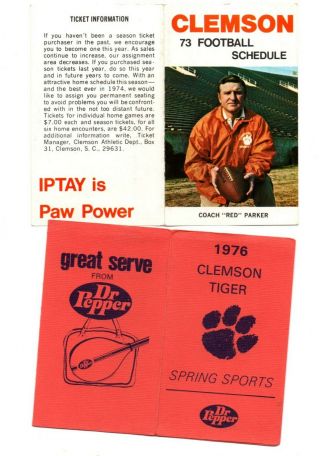 1976 Clemson Tigers College Football Pocket Schedule