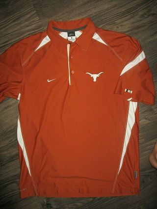 Texas Longhorns Nike Dri Fit Football Polo Shirt (mens Medium)