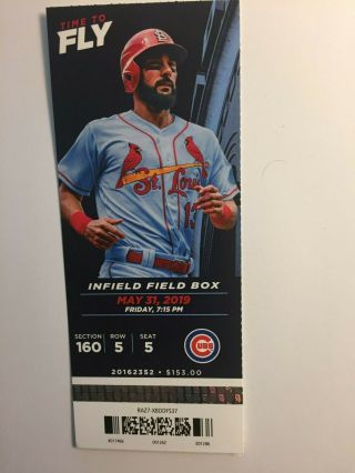 St.  Louis Cardinals Vs Chicago Cubs May 31,  2019 Ticket Stub