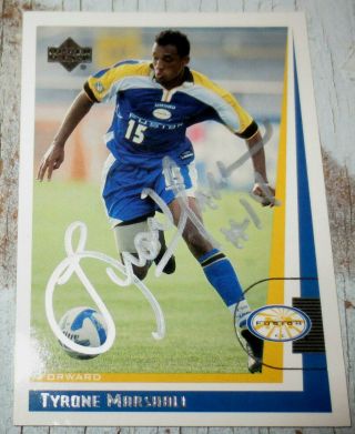 Price Cut Tyrone Marshall Autographed Upper Deck 1999 Soccer Card