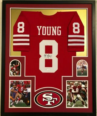 Framed San Francisco 49ers Steve Young Autographed Signed Jersey Jsa