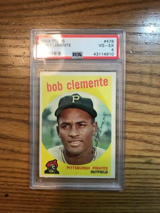Psa 4 1959 Topps Roberto Clemente Pittsburgh Pirates 478 Baseball Card