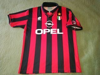 Ac Milan 1996 - 97 Home Football Shirt Maglia Lotto Size M Opel