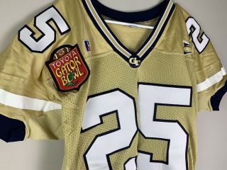 Team Issued Georgia Tech Yellow Jackets Gator Bowl Football Jersey 25 Size 46