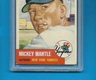 MICKEY MANTLE,  1953 Topps 82.  PSA 2 - good.  N.  Y.  Yankees.  HOF 3