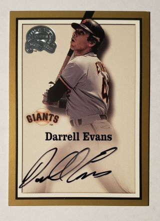 2000 Darrell Evans Signed Fleer Greats Of The Game Gotg Certified Auto Sf Giants