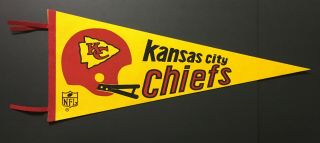 1970 Kansas City Chiefs Nfl Football Pennant Full Size Vintage Sharp Tip Kc