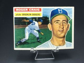 1956 Topps Baseball Roger Craig (gray Back) Ex 63 Brooklyn Dodgers