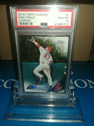 2016 Topps Chrome Mike Trout Jumping 1 Psa 10 