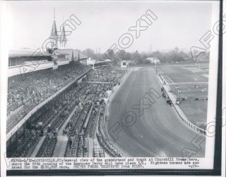 1954 Churchill Downs Kentucky Derby Grandstand And Track Press Photo