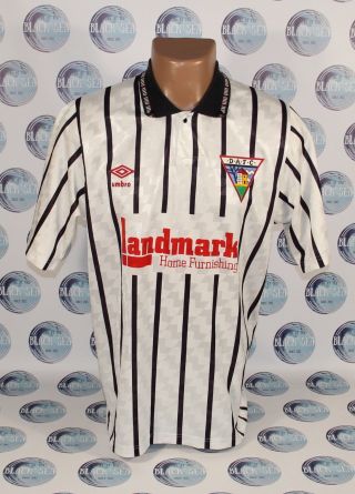 Dunfermline Athletic 1990 1991 Home Football Soccer Shirt Jersey Umbro Men L