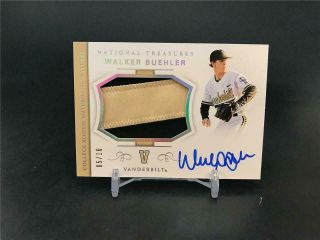 2018 Panini National Treasures Rookie Patch Auto Walker Buehler /10