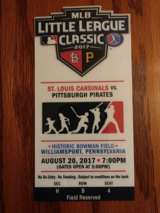 2017 Inaugural Mlb Little League Classic Ticket Stub Pirates/cardinals