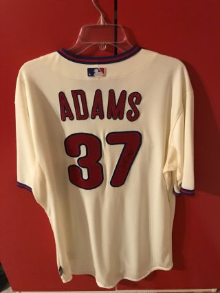 Mike Adams Phillies Rangers Game Issued Signed Alternate Jersey 2013