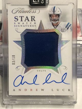 2018 Panini Flawless Andrew Luck Star Swatch Signatures Patch Auto 03/10 Colts