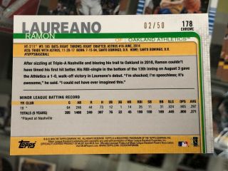 2019 Topps Chrome RAMON LAUREANO Gold Refractor RC rookie card 2/50 2