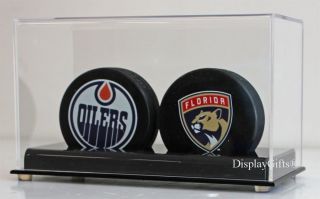 2 Hockey Puck Holder Display Case Stand,  Uv Protection,  Ac - Hp02