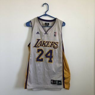 Adidas White Los Angeles Lakers Kobe Bryant 24 Jersey S,  2 Length