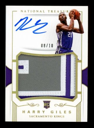 2017 - 18 National Treasures Gold Harry Giles Rpa Rc 3 - Color Patch Auto 8/10