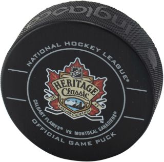 Montreal Canadiens Vs Calgary Flames 2011 Heritage Classic Official Game Puck