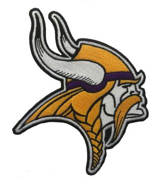 Minnesota Vikings Head Logo Nfl Iron/ Sew On (5 Inch)