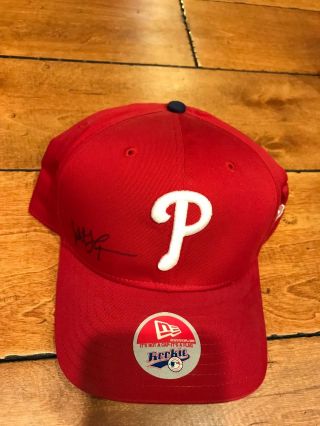 Milt Thompson Philadelphia Phillies Era Signed Hat Cap Mlb Authentic