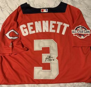 Scooter Gennett Cincinnati Reds Signed Autograph Jersey 2018 Mlb All - Star Game