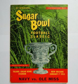Sugar Bowl Navy Vs Ole Miss Ncaa Football Program (1955)
