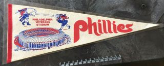 Vintage 1971 Philadelphia Phillies Full Size Pennant (11.  25 " X 29 ") - Rare