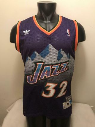 Karl Malone Utah Jazz Adidas Throwback Jersey Mens Medium Sewn/stitched