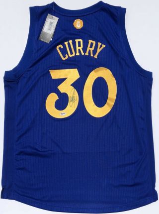 Stephen Curry 30 Signed Adidas Christmas Golden State Warriors Jersey Psa/dna