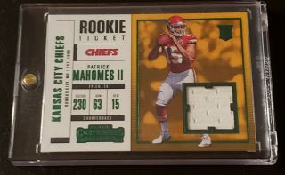 2017 Panini Contenders Rookie Ticket White Jersey Swatch Patrick Mahomes Chiefs