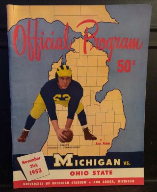 Vintage 1953 Program University Of Michigan Vs Ohio State - College Football