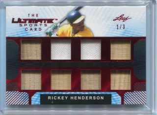 2019 Leaf Ultimate Sports Rickey Henderson 8 - Piece Game Jersey Ed 1/3