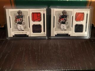 (2) 2018 National Treasures Anthony Miller Relics
