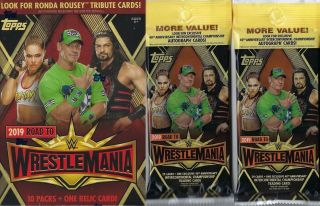 2019 Topps Wwe Road To Wrestlemania Trading Cards 1 - Blaster,  2 - Fat Pack Combo