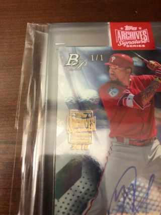 2019 Topps Archives Signature Series J.  P.  Crawford Phillies Bowman Auto 1/1 Rare 2