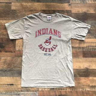 Cleveland Indians Adult Men’s Size M Medium Short Sleeve T - Shirt Chief Wahoo