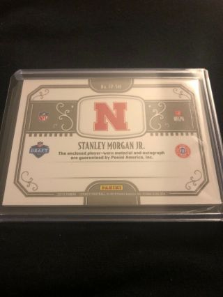 2019 Panini Legacy Futures Ink Rookie PATCH RC AUTO RPA Stanley Morgan Jr 2