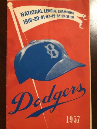 1957 Chicago Cubs Vs.  Brooklyn Dodgers Ebbets Field Program/scorecard - Orig Owner
