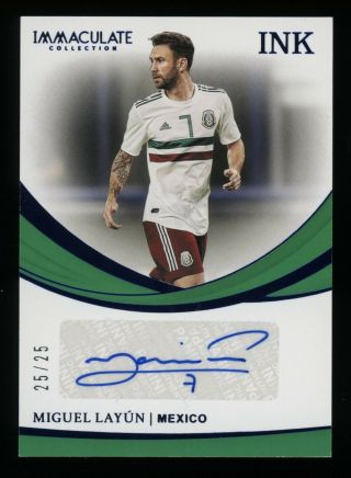 2018 - 19 Immaculate Ink Sapphire Miguel Layun Autograph Auto 25/25 Mexico