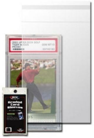 Pack Of 100 Bcw Resealable Graded Baseball Trading Card Poly Sleeves Bags