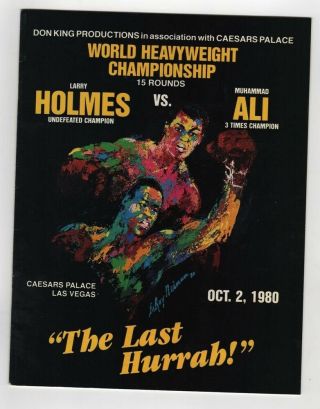 1980 Larry Holmes V Muhammad Ali Program Last Hurrah 10/2 Caesers Vegas Ex/mt,