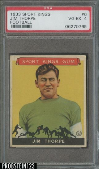 1933 Goudey Sport Kings Football 6 Jim Thorpe Rc Rookie Hof Psa 4 Iconic Card